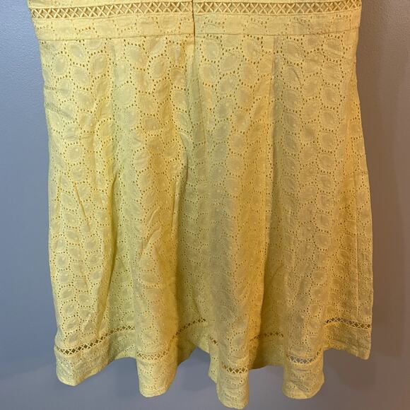 Calvin Klein Yellow Eyelet Detail Lace A-Line Cocktail Dress Women's SZ 8P EUC - Picture 9 of 12